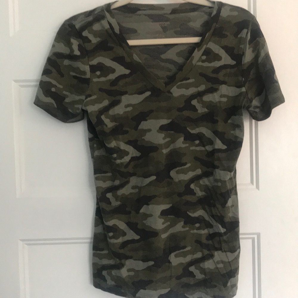 Green Camo V-Neck